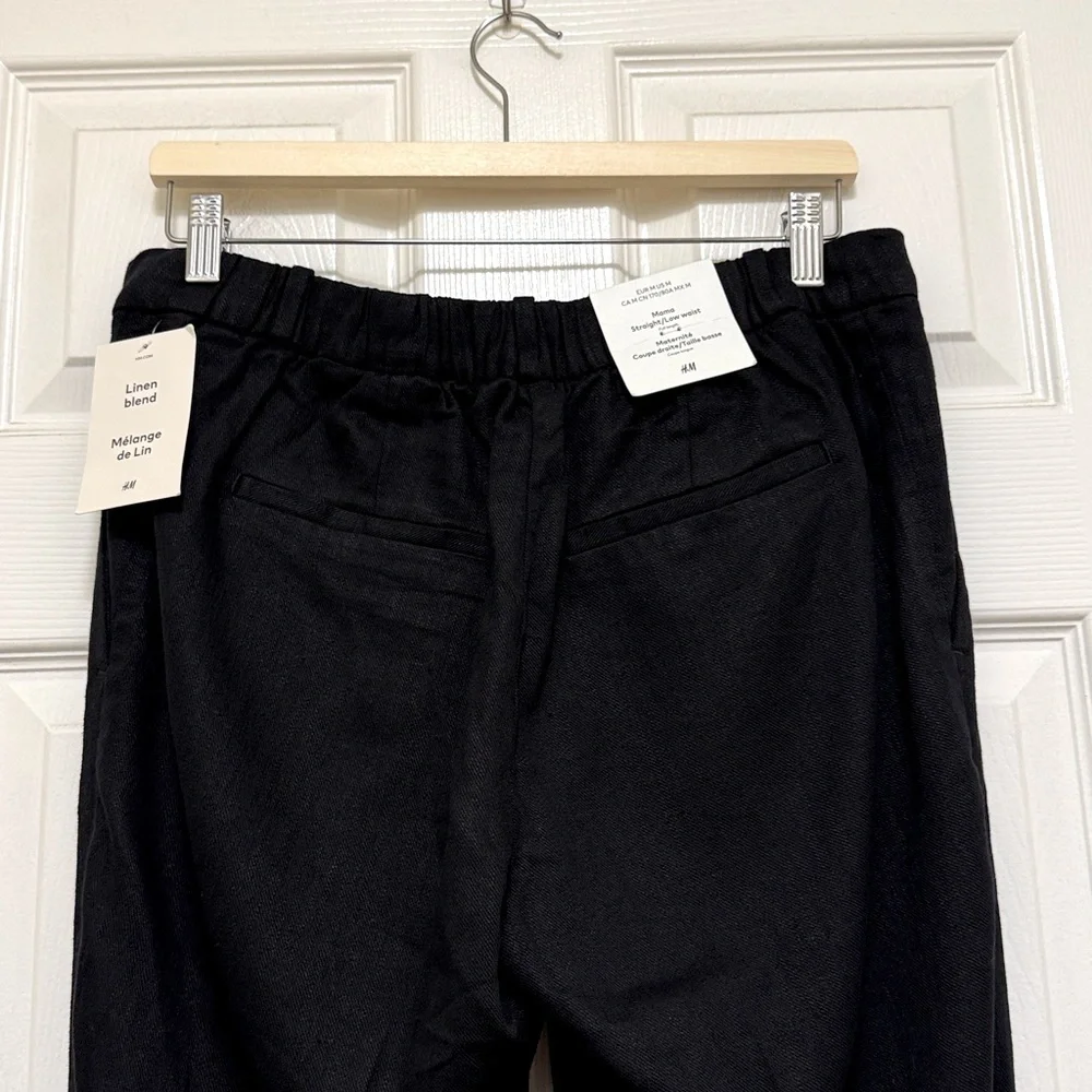 NWT H&M Mama Linen-Blend Dress Pants